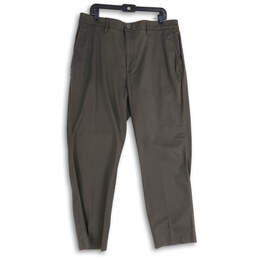 NWT Mens Gray Flat Front Straight Leg Activeflex Dress Pants Size 36W X 29L