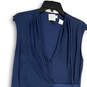 Womens Blue Sleeveless Brynn Wrap Knee Length A-Line Dress Size X-Small image number 3
