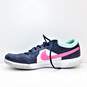 Nike Court Zoom Lite 3 Junior Tennis Shoe - Obsidian/Hyper Pink/Green Size (12) image number 2