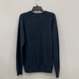 Mens Blue Knitted V-Neck Long Sleeve Pullover Sweater Size Medium alternative image