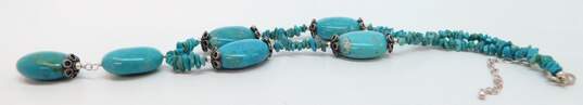 Artisan Sally C SX Signed Sterling Silver Turquoise Necklace 56.0g image number 3