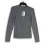 NWT Womens Gray Knitted Mock Neck Long Sleeve Cutout Front Pullover Sweater Sz S image number 1