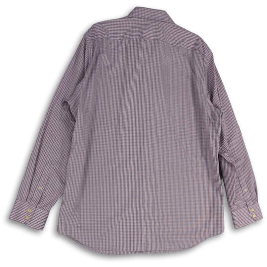 Mens Purple Striped Slim Fit Long Sleeve Spread Collar Button-Up Shirt Sz XL image number 2