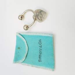 Tiffany & Co. Sterling Silver Return To Tiffany Heart Tag Key Ring W/Bag 10.0g