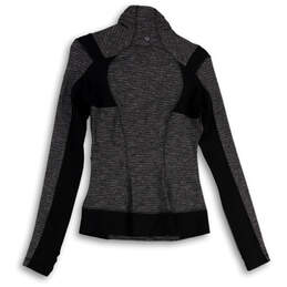 Womens Gray Black Long Sleeve Asymmetrical Full-Zip Activewear Jacket Sz 6 alternative image