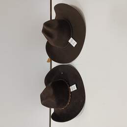 2 Cavender's 3XXX Premium Wool Ranch Collection Brown Cowboy Hats Sizes 71/2 and 75/8 alternative image