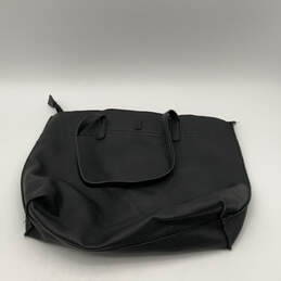Womens Black Leather Zipper Double Top Handle Handbag Purse alternative image