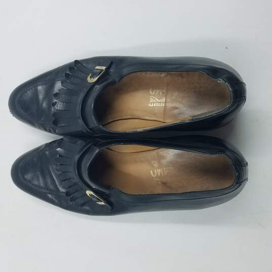 Salvatore Ferragamo Fringe Loafers Men's Sz 9D Black image number 6