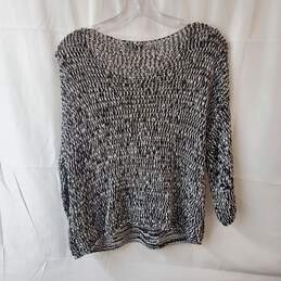 Eileen Fisher Black & White Knit Pullover Sweater alternative image