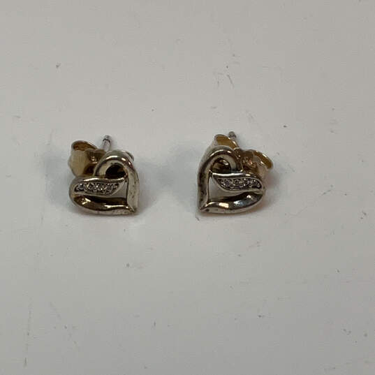 Designer Pandora 925 ALE Sterling Silver Heart Shaped Stud Earrings image number 1