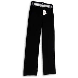 NWT Womens Black Flat Front Slash Pocket Formal Dress Pants Size 00