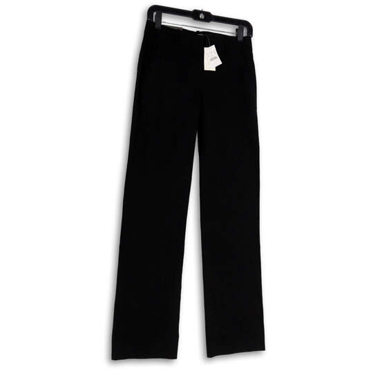 NWT Womens Black Flat Front Slash Pocket Formal Dress Pants Size 00 image number 1