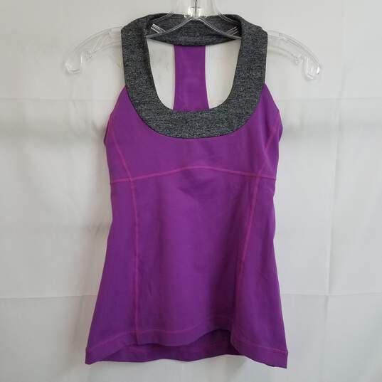 Lululemon purple and gray active tank top women's small image number 1