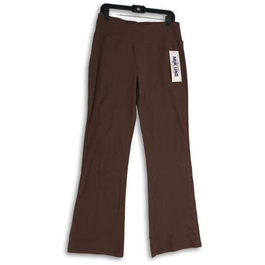 NWT The Original Muk Luks Womens Brown Pull-On Flared Leg Ankle Leggings Size L image number 1