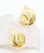 Vintage Crown Trifari Brushed Gold Tone Clip-On Earrings 13.5g image number 2
