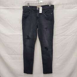 NWT Current Elliot WM's Black Over dyed Distressed Skinny Jeans Size 30 x 28