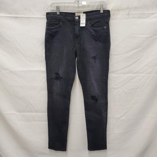 NWT Current Elliot WM's Black Over dyed Distressed Skinny Jeans Size 30 x 28 image number 1