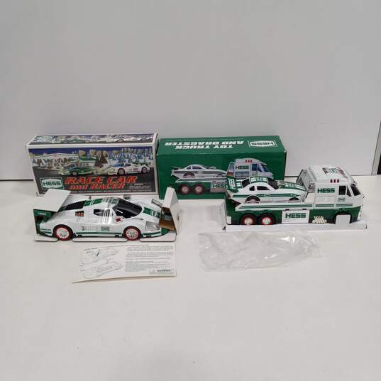 2PC of Hess Toy Truck Dragster Race Car & Racer Trucks - IOB image number 1