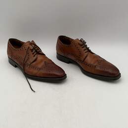 Magnanni Mens Brown Leather Wingtip Lace-Up Derby Dress Shoes Size 8
