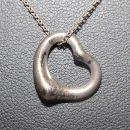 Tiffany & Co. Sterling Silver 17" Necklace w/Floating Heart Shaped Pendant
