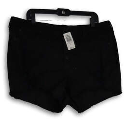 NWT Womens Black Denim Dark Wash 5 Pocket Design Hot Pants Shorts Size 16