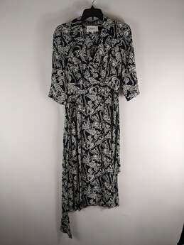 ba&sh Women Black and White Floral Maxi Wrap Dress 0