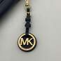 Michael Kors Womens Blue Leather Adjustable Strap Logo Charm Crossbody Bag image number 4