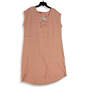 NWT Womens Pink Round Neck Cut Out Back Cap Sleeve Shift Dress Size 2XP image number 1