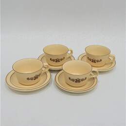 VNTG Pfaltzgraff Coffee Tea Cups Mugs W/ Saucers Set of 4