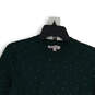 Womens Green Sparkles Knitted Long Sleeve Crew Neck Pullover Sweater Size M image number 3