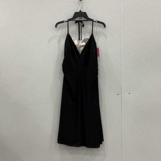 NWT Womens Black Halter Neck Sleeveless Padded Back Zip A-Line Dress Sz 12 image number 1