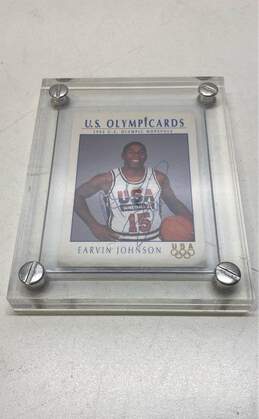 Encased 1992 U.S. Olympicards Signed by Magic Johnson