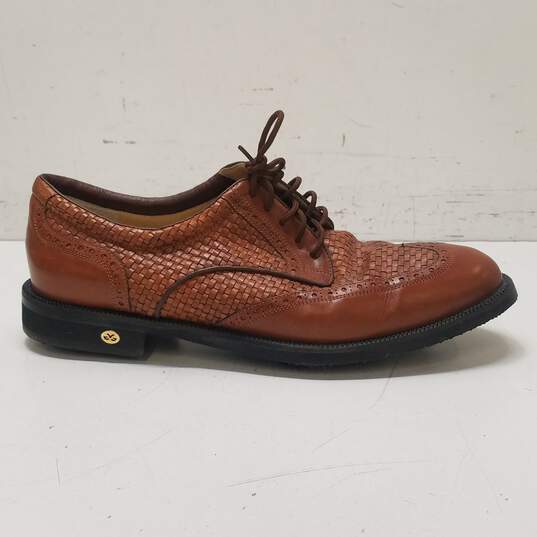 Walter Geuin Leather Golf Dress Shoes Brown 10 image number 1