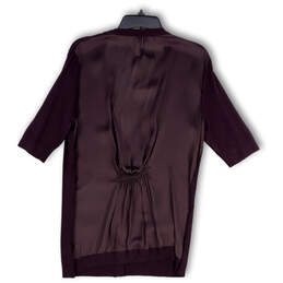 NWT Womens Purple Short Sleeve Pockets Button Front Cardigan Sweater Sz XL alternative image