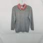 J. Crew Gray Merino Wool Collared Pullover Knit Top WM Size S image number 1