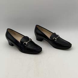 Verbano Womens Black Leather Slip On High Heel Loafer Shoes Size EU 41.5 alternative image