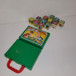 Vintage ABC Blocks Children's Educational Toy IOB
