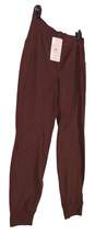 NWT Womens Brown Elastic Waist Stretch Tapered Leg Jogger Pants Size Large image number 3