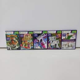 Bundle Of 5 Assorted Xbox 360 Kinect Video Games