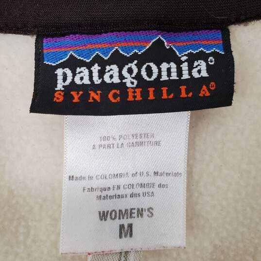 Patagonia Synchilla WM's Fleece Wildcats Full Zipper Cream Color Jacket Size M image number 3