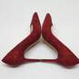 G.I.L.I  Jill Cabernet Suede Whip Stitch Pointed Toe Pumps Women's Heels Size 11M image number 4