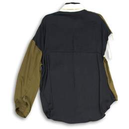 Fray Womens Black Green Long Sleeve Spread Collar Button-Up Shirt Size Medium alternative image