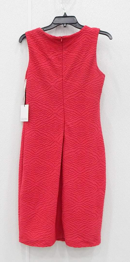 Calvin Klein Hot Pink Textured Sleeveless Dress Size 6 NWT image number 2