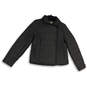 Womens Black Long Sleeve Collared Full-Zip Puffer Jacket Size Medium image number 1