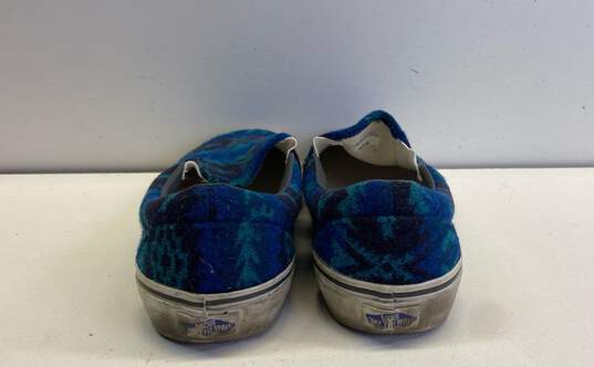 Vans x Pendleton Tribal Asphalt Blue Western Slip On Sneakers Men's Size 9 image number 4