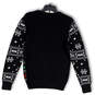 Womens Black Knitted Graphic Print Crew Neck Pullover Sweater Size Small image number 2