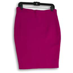NWT Express Womens Pink Flat Front Pull-On Straight & Pencil Skirt Size M alternative image