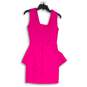 NWT Womens Pink Sleeveless Back-Zip Wide Strap Peplum Mini Dress Size S image number 1