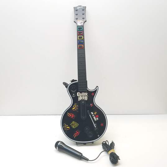 Microsoft Xbox 360 controller - Red Octane Guitar Hero wireless guitar - black image number 1