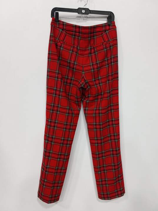 J. Crew Red Plaid Pants Women's Size 6T image number 2